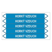 Značení potrubí, horký vzduch,5 ks, 150 × 12 mm